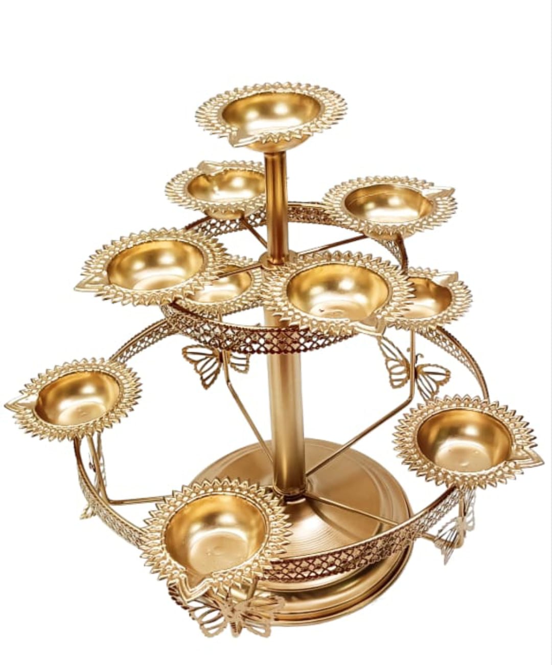 10 Diya Butterfly Candle Stand