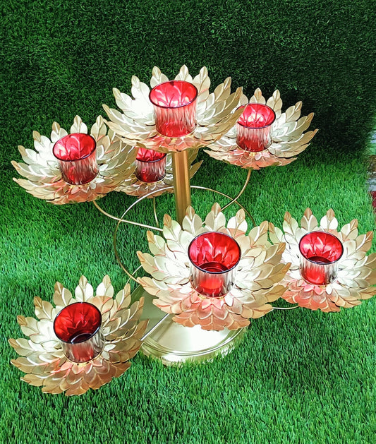 7 Big Leaf Lotus Candle Stand