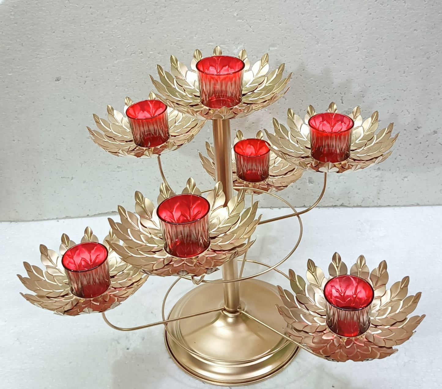 7 Big Leaf Lotus Candle Stand