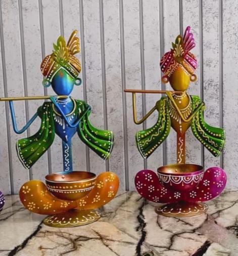 Flower Setting Krishna Tealight