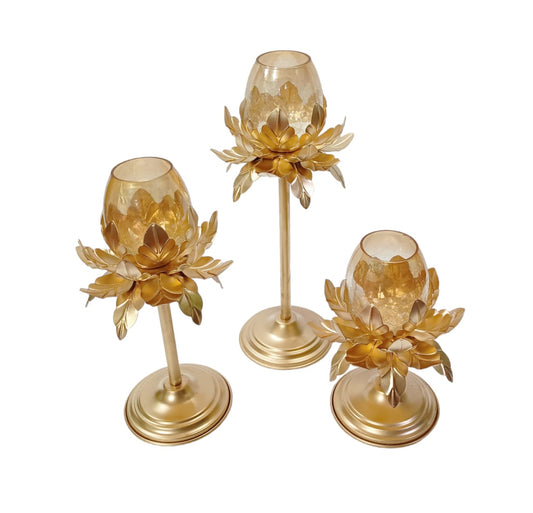 Double Leaf Lotus Stand (Set of 3)